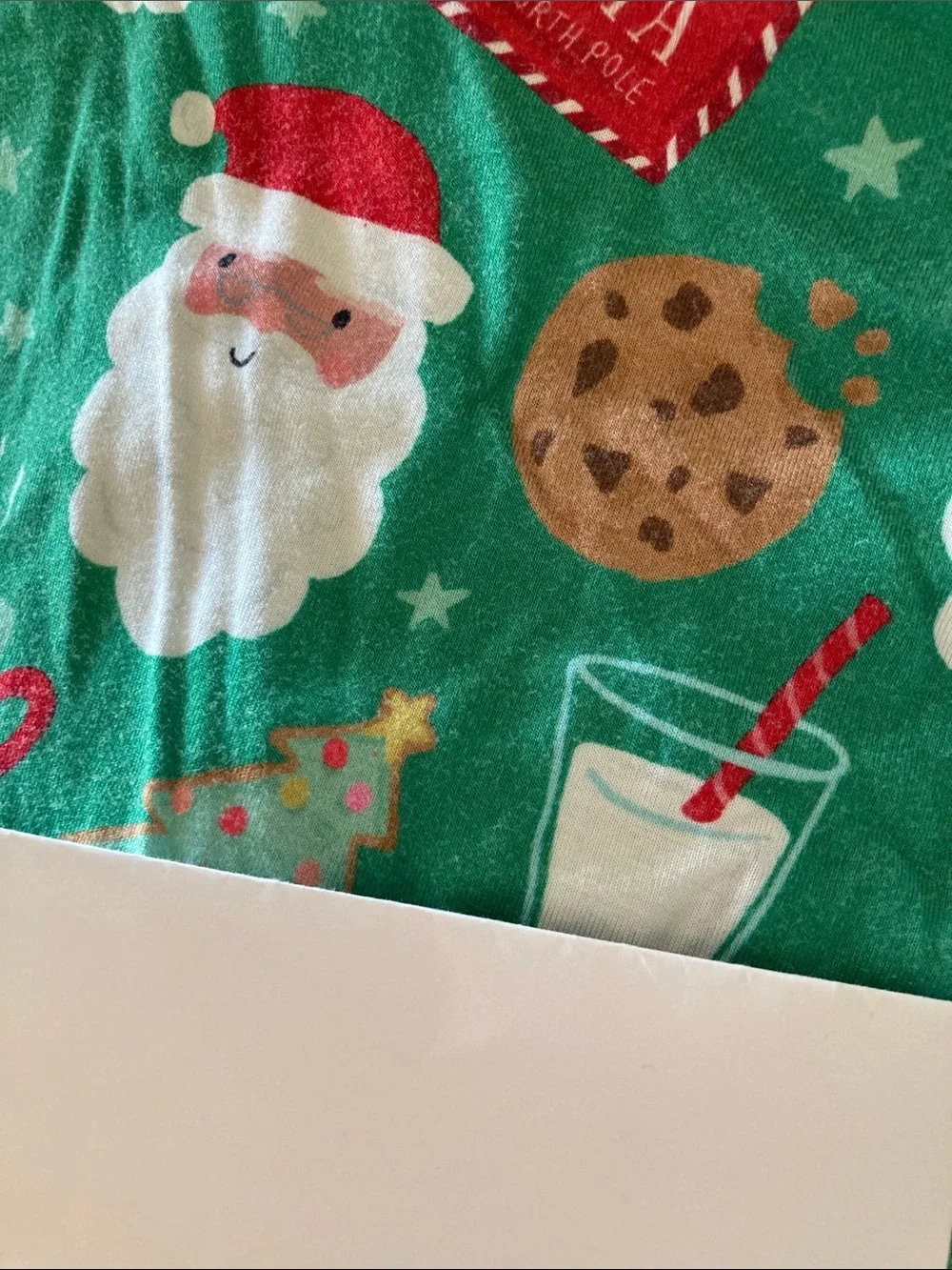 Kids Little Sleepies green Santa 2 piece long sleeve pajamas size 4T